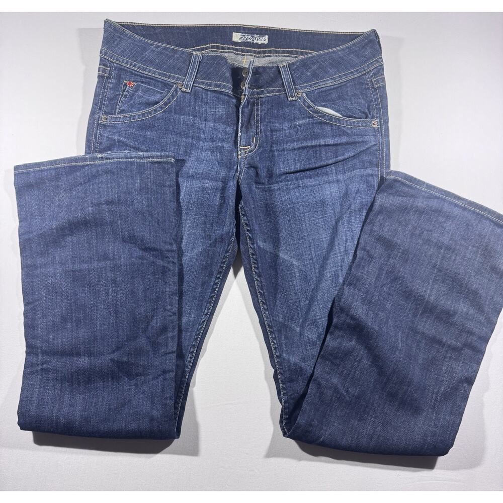 Hudson Women's Bootcut Flare Jeans Blue Denim Flap Pocket Made in USA W1702DHA - Picture 3 of 7